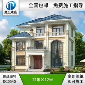 新農(nóng)村復(fù)式三層帶陽(yáng)臺(tái)別墅設(shè)計(jì)圖紙及效果圖_三層鄉(xiāng)村房屋設(shè)計(jì)圖紙,鼎川別墅圖紙