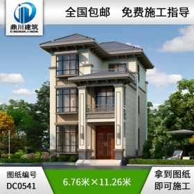 新農(nóng)村三層小戶型別墅圖紙及效果圖_農(nóng)村三層自建房設計圖,鼎川別墅圖紙