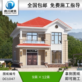 二層簡歐實(shí)用小戶型別墅圖紙及效果圖_農(nóng)村自建房設(shè)計,鼎川建筑